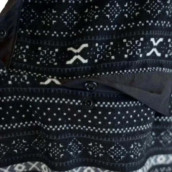 Jachs Cabin New York Fair Isle Black Fleece Pullover Size Medium - Picture 5 of 9
